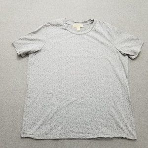 Michael Kors Shirt‎ Mens Large Gray Short Sleeve Round Neck All Over Print Logo